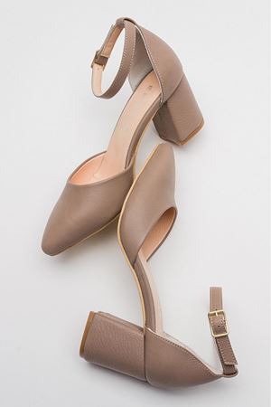 HAKİKİ DERİ VİZON ALÇAK TOPUKLU STİLETTO  