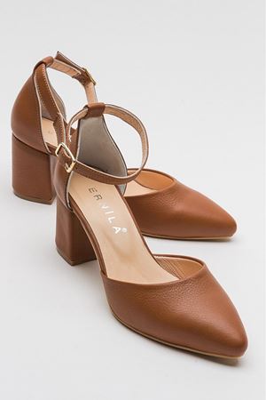 HAKİKİ DERİ TABA ALÇAK TOPUKLU STİLETTO  