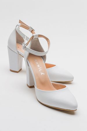 HAKİKİ DERİ BEYAZ YÜKSEK TOPUKLU STİLETTO   