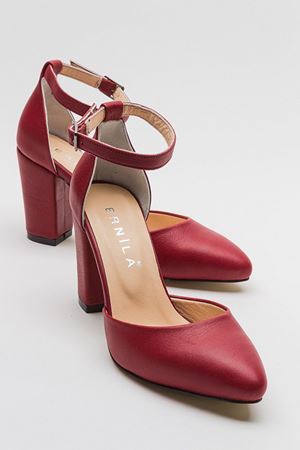 HAKİKİ DERİ BORDO YÜKSEK TOPUKLU STİLETTO  