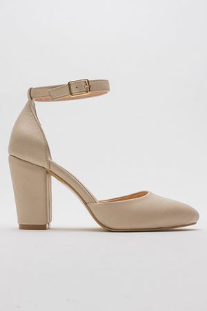 HAKİKİ DERİ KREM YÜKSEK TOPUKLU STİLETTO 