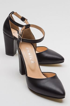 HAKİKİ DERİ SİYAH YÜKSEK TOPUKLU STİLETTO 
