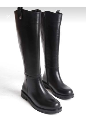 SİERRA Siyah Hakiki Deri Kadın Çizme