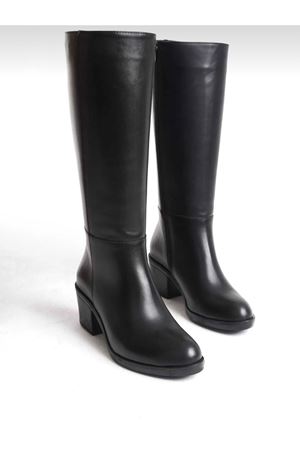 CAROL Siyah Hakiki Deri Kadın Çizme